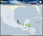 Tropical Storm Lisa forecast track map as of National Hurricane Center discussion number 14