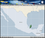 Tropical Depression  forecast track map as of National Hurricane Center discussion number 24