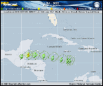 Tropical Storm Lisa forecast track map as of National Hurricane Center discussion number 5