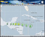 Tropical Storm Lisa forecast track map as of National Hurricane Center discussion number 7