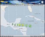 Tropical Storm Lisa forecast track map as of National Hurricane Center discussion number 9