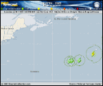 Tropical Storm Martin forecast track map as of National Hurricane Center discussion number 3