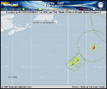 Hurricane Martin forecast track map as of National Hurricane Center discussion number 7