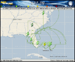 Tropical Storm Nicole forecast track map as of National Hurricane Center discussion number 10