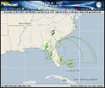 Hurricane Nicole forecast track map as of National Hurricane Center discussion number 12