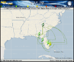 Tropical Storm Nicole forecast track map as of National Hurricane Center discussion number 14