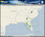 Tropical Storm Nicole forecast track map as of National Hurricane Center discussion number 15