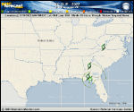 Tropical Depression Nicole forecast track map as of National Hurricane Center discussion number 17