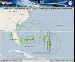 Tropical Storm Nicole forecast track map as of National Hurricane Center discussion number 1