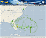 Tropical Storm Nicole forecast track map as of National Hurricane Center discussion number 6