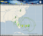Tropical Storm Nicole forecast track map as of National Hurricane Center discussion number 8