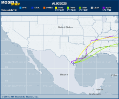 Atlantic Tropical Investigation Area AL902026 Model Map